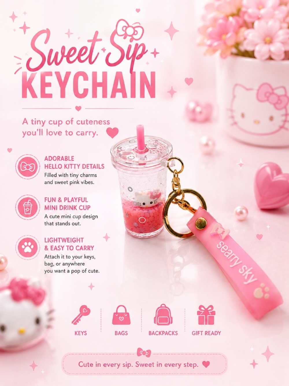 Pink Fizz Cutie Keychain